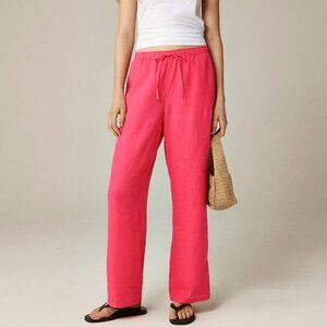 J. Crew New Soleil pant in linen hot pink size L